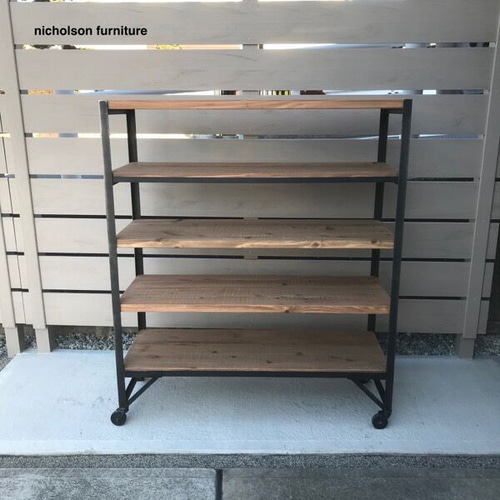 ya 様 】サイズオーダー品 古材 足場板シリーズ キャスター付