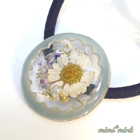レジン ヘアゴム* ドライフラワー HG38 ハンドメイド ヘアゴム mimi