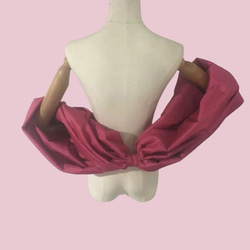 ウエディングドレス用　オフショル袖　バックリボン　パフスリーブ　色、丈もオーダー可能 1枚目の画像