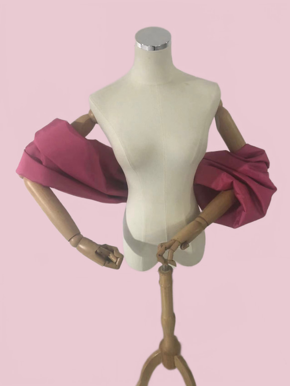 ウエディングドレス用　オフショル袖　バックリボン　パフスリーブ　色、丈もオーダー可能 3枚目の画像