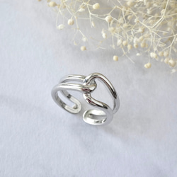 ぽってりとした結びのリング　（シルバー/ゴールド) メンズ　指輪　ユニセックス　 4枚目の画像