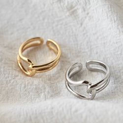 ぽってりとした結びのリング　（シルバー/ゴールド) メンズ　指輪　ユニセックス　 2枚目の画像