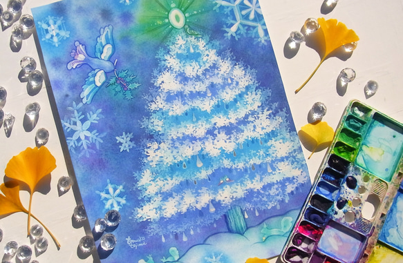 【原画】雪色クリスマスツリー　●クーポン利用不可 12枚目の画像