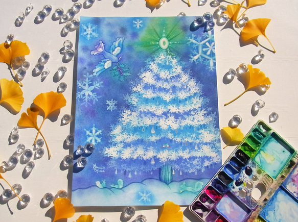 【原画】雪色クリスマスツリー　●クーポン利用不可 1枚目の画像
