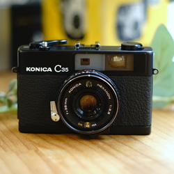 試写あり！完動品】革張り替えKonica C35＊ F2.8 38mm清掃済み