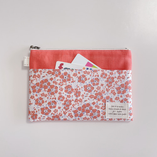 ポケット付きフラットポーチ（菜の花 オレンジ） ポーチ daiko 通販  