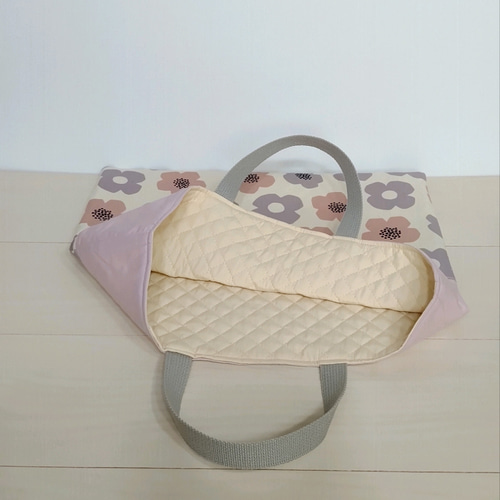 北欧フラワー3点セット(レッスンバッグ 上履き入れ 体操着袋) ピンク