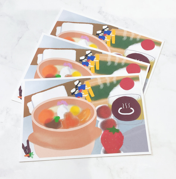 47都道府県》in群馬 ポストカード かわいい イラスト グルメ 馬