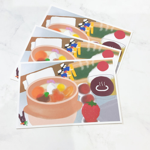 47都道府県》in群馬 ポストカード かわいい イラスト グルメ 馬