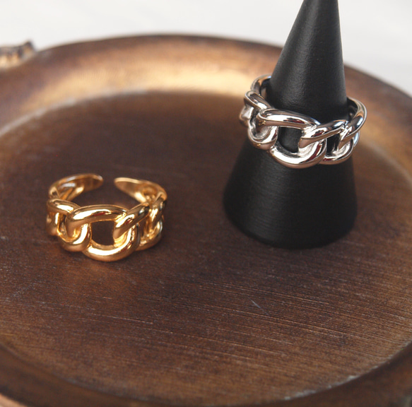 Chain knot Ring Free size 4枚目の画像