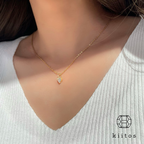 つけっぱなし！OK♪ 316L サージカルステンレス ハート 1粒 CZ