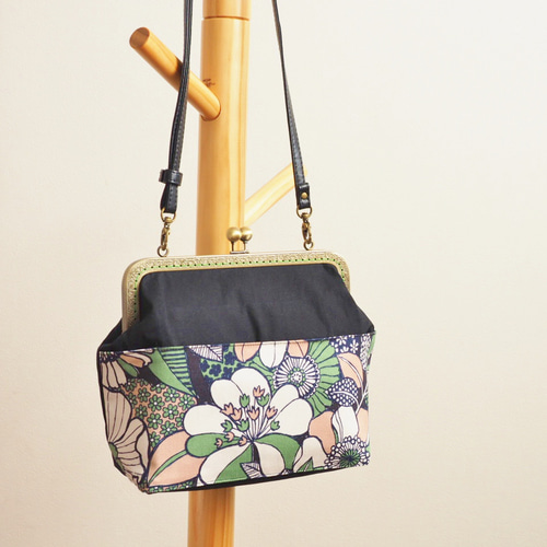 北欧柄 アフリカン ボタニカル がま口バッグ がま口 ショルダーバッグ