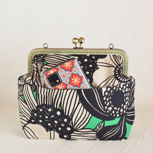 北欧柄 アフリカン ボタニカル がま口バッグ がま口 ショルダーバッグ