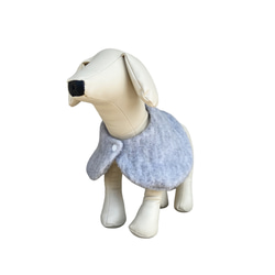 犬服 ウールボアのケープコート(ベージュ グレー) 3枚目の画像