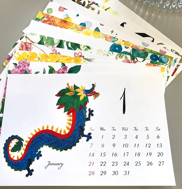 2024年卓上カレンダー 〜水彩で描く12ヶ月〜(高級特殊紙使用) 5枚目の画像