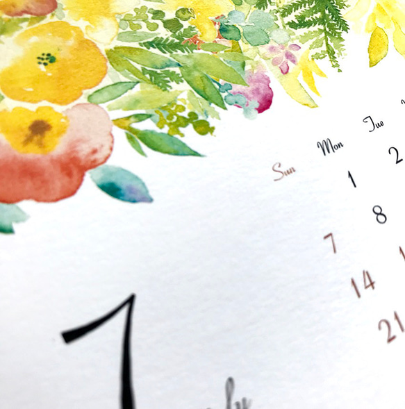 2024年卓上カレンダー 〜水彩で描く12ヶ月〜(高級特殊紙使用) 9枚目の画像