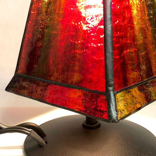 ノスタルジーシリーズ!! ステンドグラス ランプシェード(レッド