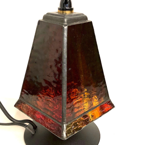 ノスタルジーシリーズ!! ステンドグラス ランプシェード(レッド