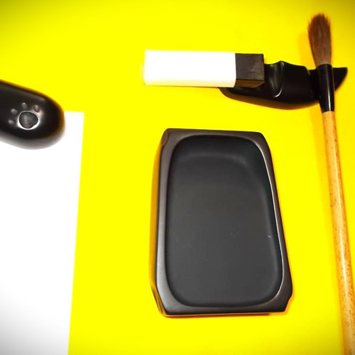 角型硯 すんなり NO.0445 天然那智黒石製 ペン・筆記用具 猫