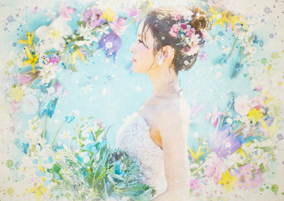 ずっと気になってた 水彩画似顔絵描きます(写実タイプ背景付き) 絵画