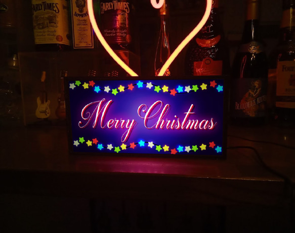メリー クリスマス サンタクロース パーティー 飾り ミニチュア サイン ランプ 看板 置物 玩具 雑貨 ライトBOX 5枚目の画像