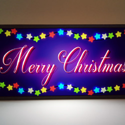 メリー クリスマス サンタクロース パーティー 飾り ミニチュア サイン ランプ 看板 置物 玩具 雑貨 ライトBOX 1枚目の画像