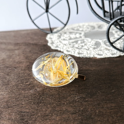 マリーゴールドのポニーフック / フラワー / オーバル / レジン 2枚目の画像