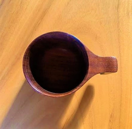 【☆人気です】たっぷり入る 木製マグカップ　wooden mag　ウオールナット0049