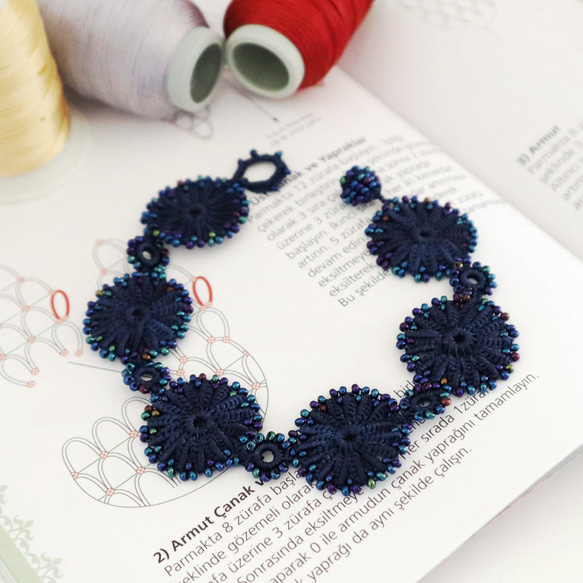 OYA crochet 20cm bracelet [TAROT] Indigo 第1張的照片