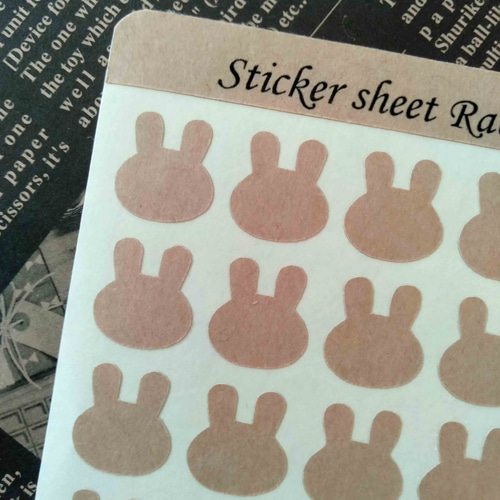 うさぎ シルエット】クラフト ポイントシール 2シートセット 84pieces