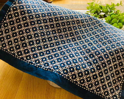 十字花刺し】刺し子ふきん 33cm×38cm
