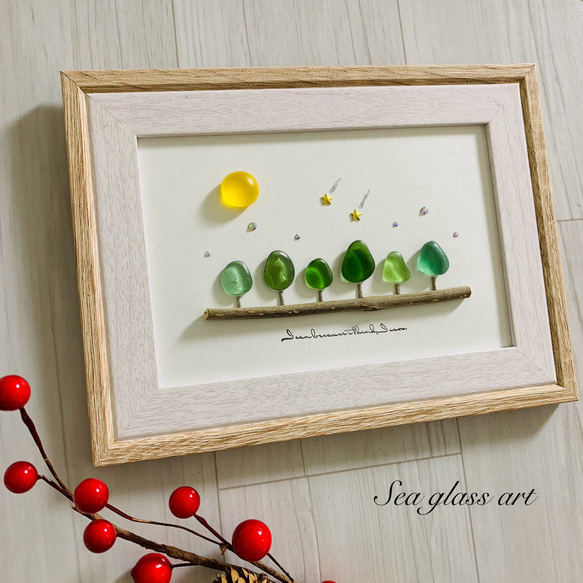 シーグラスアート 海の宝石 インテリア雑貨 北欧 ガラス細工 パネル