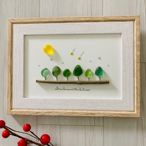 シーグラスアート 海の宝石 インテリア雑貨 北欧 ガラス細工 パネル