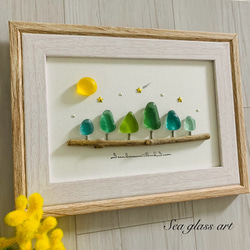 シーグラスアート 海の宝石 インテリア雑貨 北欧 ガラス細工 パネル