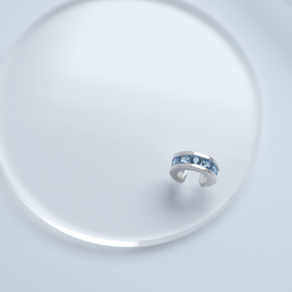 Mini アクアマリン イヤーカフ シルバー925