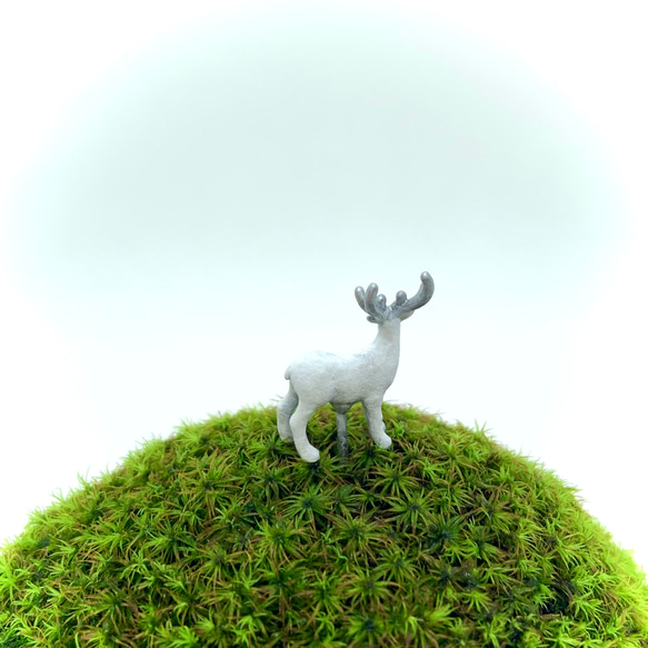 苔テラリウム用フィギュア『白い鹿』銀さん 4枚目の画像