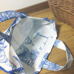 toile de jouy トロピカル柄トートバッグ　サブバッグ、お買い物、スポーツクラブにも！ 4枚目の画像