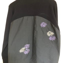 薄色モダン菊の刺繍カーディガン 3枚目の画像