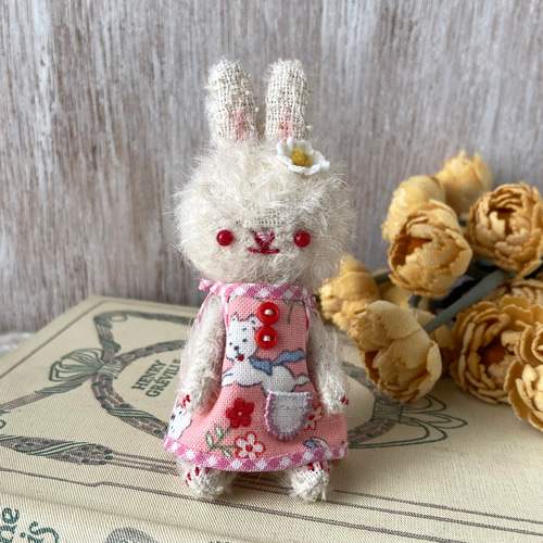 ミニミニうさぎ（ピンクワンピ） ぬいぐるみ Rie's bear 通販 14864359