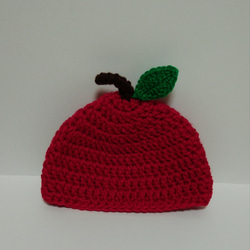 林檎＆柚子の厚めニット帽子 大人サイズ　 2枚目の画像