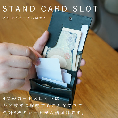 送料無料] カードが立つミニ財布 マイクロウォレットSUリスシオ® 二