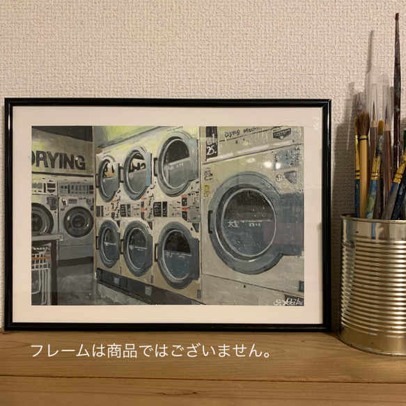 絵画 A4 アクリル画 原画 手書き 風景 レトロ 油絵風 9枚目の画像