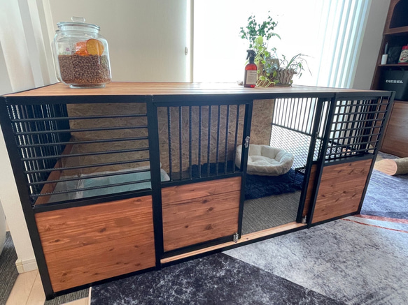 【新作※受注生産】　アイアン　ペットケージ　L 5枚目の画像