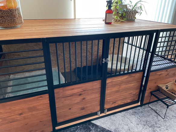 【新作※受注生産】　アイアン　ペットケージ　L 9枚目の画像