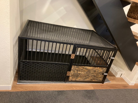 【新作※受注生産】　アイアン　ペットケージ　L 4枚目の画像