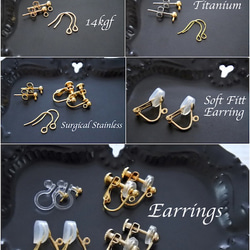 クリスマス｜ 14kgf 【2Way】バロックパールと色石とファーのピアス/BLACK［イヤリング変更可] 12枚目の画像