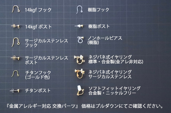 クリスマス｜ 14kgf 【2Way】バロックパールと色石とファーのピアス/BLACK［イヤリング変更可] 13枚目の画像