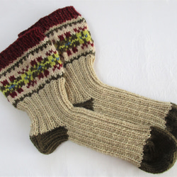 手編みのあったか靴下（B) 1枚目の画像