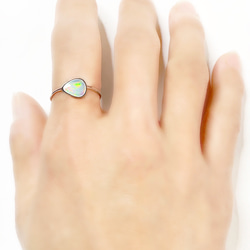 一点もの k18 Ethiopian Opal rose リング/ 受注制作 4枚目の画像