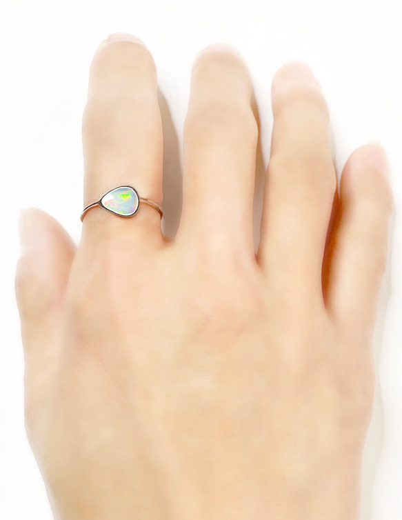 一点もの k18 Ethiopian Opal rose リング/ 受注制作 4枚目の画像